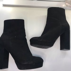 Black suede boots